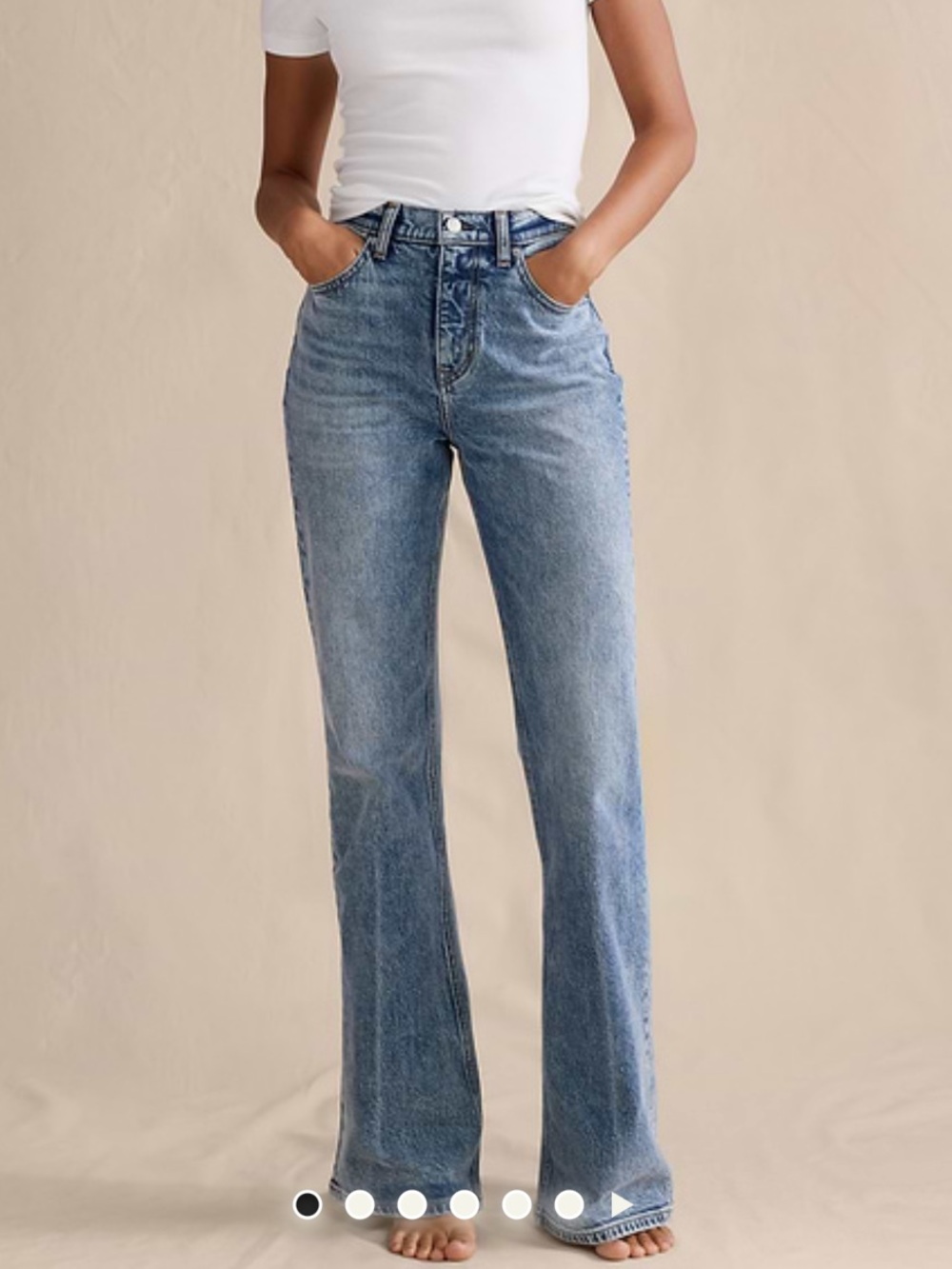 banana republic high rise bootcut mild flare jean in medium wash